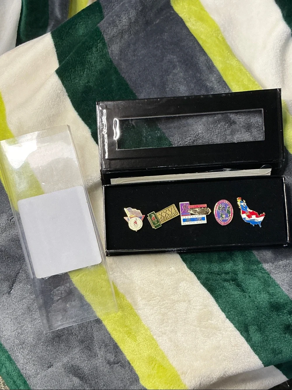 Vintage 1996 Atlanta Centennial Olympic Games 5-Pin Collection Set with Case